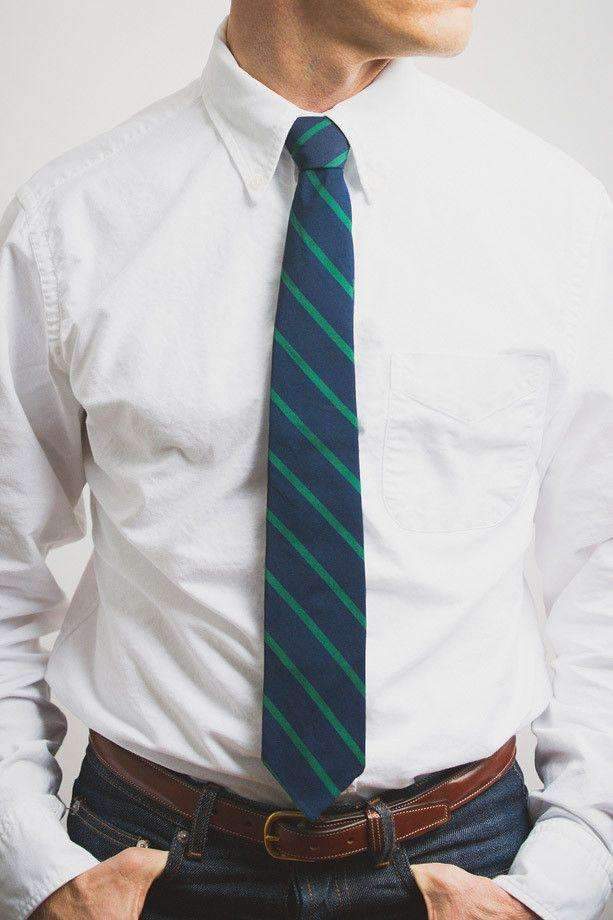 Navy Mogador With Green Stripe