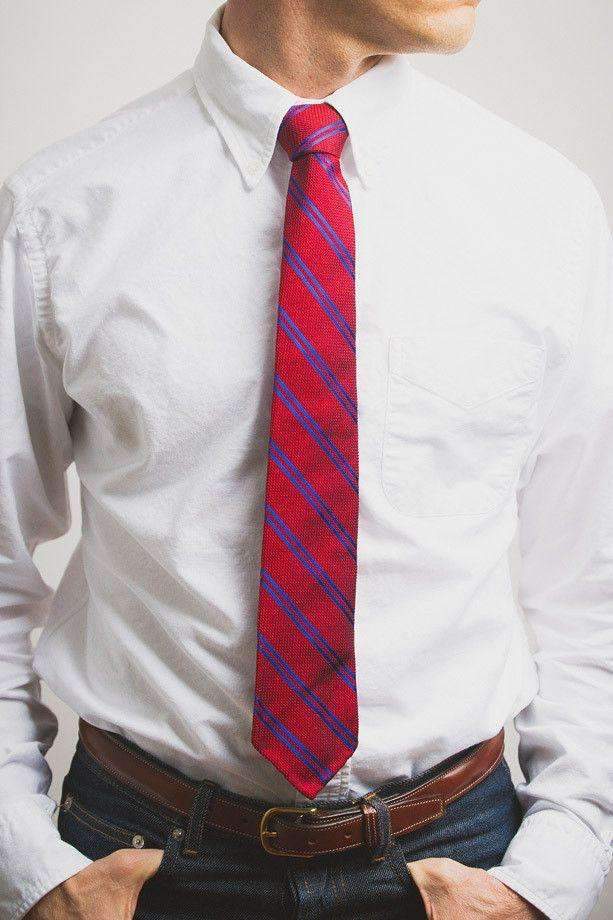 Red Grenadine With Blue Double Stripes